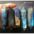 Miniatyrbild 3 av 4: TD® Labradorite Tip Skyddande ädelsten, lugnande, positiv energi, avslappning Aura Chakra dekoration 16 x 4 cm