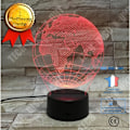 Pikkukuva 1 / 4: TD® 3D Lamppu Illuusio Optiikka Led Yövalaisin Maailma Maantiede Maa Kliirglobe 3D Lamppu Led Taide Veistos Yövalot 3D Illuusio