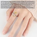 Miniatyrbillede 4 af 4: Bague dame HTBE® solsikkere og bier sølv roterende justerbar smykker til kvinder mode ringe smykker elegant dame gave Gul M
