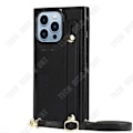Miniatyrbillede 1 af 4: TD® Læderetui med lynlås til iPhone 14 PRO med solid og holdbar strop og støttefunktion