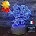Miniatyrbillede 1 af 4: TD® Optisk lampe til dekorativ berøring 7 farver illusion optik - model fisk - lavt forbrug USB-kabel eller 3 batterier