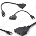 Miniatyrbillede 2 af 3: TD® HDMI forlængerkabel 2 linjer computeradapter konverteringsversion 1.4 30 cm sort farve lille praktisk kabel tilslutning
