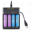 Miniatyrbillede 1 af 4: HTBE® Flere intelligente LED-indikatorer viser batteriniveauet Lithium-ion AA Ni-MH 5V 2A Oplader