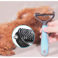 Miniatyrbillede 3 af 4: TD® Speciel furtrimmeskamm til hunde til kæledyr Dobbelt-sidet knopkniv til små og store hunde