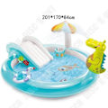 Miniatyrbillede 1 af 3: TD® Oppustelig Børneswimmingpool - Vandlegeredskab Krokodille - 203 x 173 x 89 cm - Blå og Gul
