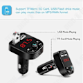 Miniatyrbillede 2 af 4: TD® FM Bluetooth Transmitter Adapter, Bluetooth Bilradio Kit Håndfri Trådløs Adapter Radio med Dobbelt USB-port