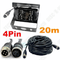 Miniatyrbild 3 av 4: TD® 4x backkamera för bil 4 stift + 7 tum LCD 4CH separat monitor för 12V - 24V lastbilsbusstraktor 10m 20m kabel