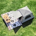 Miniatyrbillede 3 af 4: TD® Camping i det fri automatisk vinyl telte med to døre og to vinduer, automatisk foldbar park-telt med fire sider.