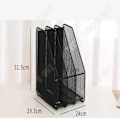 Miniatyrbillede 2 af 4: TD® Støtte til metal og jern mesh skrivebordsopbevaringsfiler, simpel sort skriveboks, fire organisator.