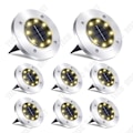 Miniatyrbillede 1 af 4: TD® Udesolarlamper 8 stk Pakke med 8 lys Varm LED Havebelysning Energisparende Nedgravningsspotlight Vandtæt Solarlampe