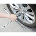 Miniatyrbild 4 av 4: TD® Cross Wrench Car Universal Förstärkt Vikbar Nödverktyg Reparation Däck Hjul Självåtdragande Silver Solid Mutter