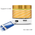 Miniatyrbillede 3 af 4: TD® mini bluetooth bærbar højttaler pc usb kablet mp3-afspiller dobbel led guld 3 watt fm radio indbygget mikrofon handsfree opkald