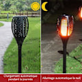 Miniatyrbillede 4 af 4: TD 4 stykker LED flamme sollys IP65 vandtæt have landskab simulering lys lampe sollys med flamme effekt