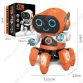 Miniatyrbillede 2 af 4: Dansende og blinkende elektrisk hexapod robot legetøj med musik, orange, legetøj robot til drenge og piger, fjernstyret robot til.