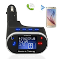 Pikkukuva 1 / 4: TD® Kit LCD Bluetooth auto ilman johtoa USB MP3 FM-radiolähetin - Autotarvike Handsfree Bluetooth, Kaukosäädin, USB