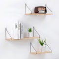 Miniatyrbillede 1 af 4: Væghylde af træ opbevaringshylde til dekoration til køkken 50 x 15,8 x 16,5 cm Grå