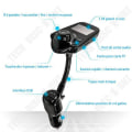 Miniatyrbillede 2 af 4: Bluetooth-sender - TD® - MP3 USB-oplader - Stort 1,3 tommer skærm - Spilletid 1000 timer - Hurtig opladning