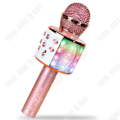 Miniatyrbild 1 av 4: TD® trådlös karaokemikrofon, bärbar Bluetooth-mikrofon Karaokespelare med LED-lampor för partysjungande barnpresentidé