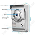 Miniatyrbild 3 av 4: Dörrklocka Kit kamera, 7 tum färgvideo HD Dörrklocka Villa Intercom nattsyn vattentålig smart Dörrklocka video