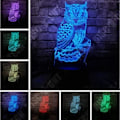 Miniatyrbild 1 av 4: Optisk lampa - TD® - Ugglemodell - 7 färger - Taktile - Låg konsumtion 7 färger