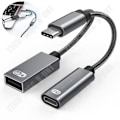 Miniatyrbillede 1 af 4: TD® Multifunktionel to en adapter grå 60W hurtigopladning type-c til usb otg til at spille spil på iPad
