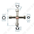 Miniatyrbild 3 av 4: TD® Universalnyckel Justerbar korsformad triangulär verktygssats Compact Magic zinklegering multifunktionsskåp