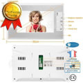 Miniatyrbild 1 av 4: INN® Kabelansluten videointercom med utomhuskamera 7-tumsskärm Hemsäkerhetssystem 4-tråds nattseende dörrklocka