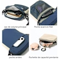 Miniatyrbild 3 av 4: TD® Casual Mesh Messenger Bag Blå färg Lätt axelväska Mobiltelefon Canvas Tillbehör Remmar Fickor