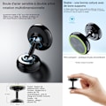 Miniatyrbillede 2 af 4: TD® 2 Universelle Magnetiske Rotationsholdere til 360° til Bil for PDA GPS Smartphone - Hvid eller Sort Rund - Æstetisk - Magnet