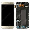 Pikkukuva 1 / 4: TD® Sopii Samsung S6 G920 -puhelimen kosketusnäytölle, LCD-näyttö koko LCD-kehyksellä kullassa.