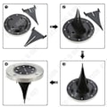 Miniatyrbillede 3 af 4: TD® Solcellelampe udendørs med detektor til belysning af haven, LED-lanterne, energibesparende, til sti og græsser i rustfrit stål