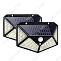 Miniatyrbillede 1 af 4: TD Udendørs solcellelampe 2 stk 100 LED udendørs sollys ip 65 vandtæt belysning væg lampe væglampe til haven