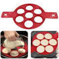 Miniatyrbillede 1 af 4: TD® V Pancake bageform non-stick / 7 kageforme æg køkkenværktøj nemt silikone / tilbehør form blød