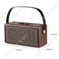 Miniatyrbild 4 av 4: Bluetooth-högtalare - TD - Retro - Trä och läder - 16W - Batteritid 8 timmar Brun