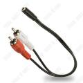 Miniatyrbillede 1 af 4: Lydadapter - TD® - Kabel 419004 - 2 RCA han - 3,5 mm hun - Sort