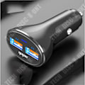 Miniatyrbillede 2 af 4: Biloplader - TD® - Hurtigoplader 3.0 - 2 USB-porte - Intelligent identifikation - Sort Svart