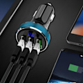 Miniatyrbillede 2 af 4: Biloplader 5 V 3.1 A - Hurtigopladning 3 USB-porte Zigarettænderspænding Justerbar