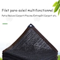 Miniatyrbild 4 av 4: INN Solskyddsduk 3 x 6m skuggnät solskydd med 8 markspett UV-resistent nät svart