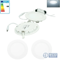 Pikkukuva 1 / 4: ECD Saksa 2 x Ultrathin LED-paneeli 9W - Pyöreä Ø14.2 cm - SMD 2835 - 220-240 V - 575 Lumens - Kattovalaisin