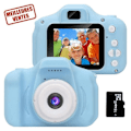Miniatyrbild 1 av 4: I® barnkamera,elektroniska leksaker 3-8 år pojkar videoinspelning med 16 GB TF-kort Blå födelsedagsjulklappar Himmelblå, vit