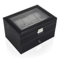Miniatyrbillede 1 af 4: TD® Urtegnsæske til mænd og kvinder i læder, opbevaring, udstillingsæske, luksuriøs kasse, klassisk, elegant, eksklusiv, fløjl, metal, glans