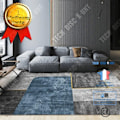 Miniatyrbild 1 av 4: TD® Nordic modern minimalistisk geometrisk matta vardagsrum soffbord matta sovrum sängfilt blå grå hushållsgolvmatta