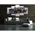 Miniatyrbild 1 av 4: Väggkonstbilder för vardagsrum 5 delar Ford Mustang Rtr bilmålning Canvas HD-tryckt utan ram
