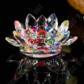 Miniatyrbillede 4 af 4: Porte-bougie chauffe-plat Bougie Lotus Bougeoir buddhistisk i krystal TD® 3 lag af lotusblomsterblade