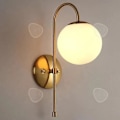 Miniatyrbillede 2 af 4: CONFO® Glasapplikation LED-lampe hvid mælkeagtig moderne nordisk stil minimalistisk soveværelse natbord stue bagvæg