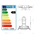 Miniatyrbillede 4 af 4: HTBE® Runde Loftlamper Rustfrit Stål Farvetemperatur 3000K 20 Justerbare Indbygningsspot Aluminium Børstet med Pære 50W Hvid C