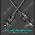 Miniatyrbillede 3 af 4: TD® Fiberoptisk audio kabel fra firkantet til rundt mund Cabel til digital audio forstærker med fiberoptik 3,5 mm