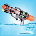 Miniatyrbillede 4 af 4: TD® - Vandpistol i Orange og Sort 56 cm Stor tank 900 ML Lang rækkevidde 8m Strand eller pool til børn og voksne