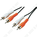 Miniatyrbillede 1 af 3: TD® RCA-linear kabel høj kvalitet sort med dobbeltfarver rød og hvid fremragende længde til tilslutning