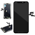 Miniatyrbillede 1 af 4: Sort til iPhone X sort berøringsfølsom LCD Retina - Komplet kit med værktøj, magnetisk skabelon og nemt at installere tætningsløsning.